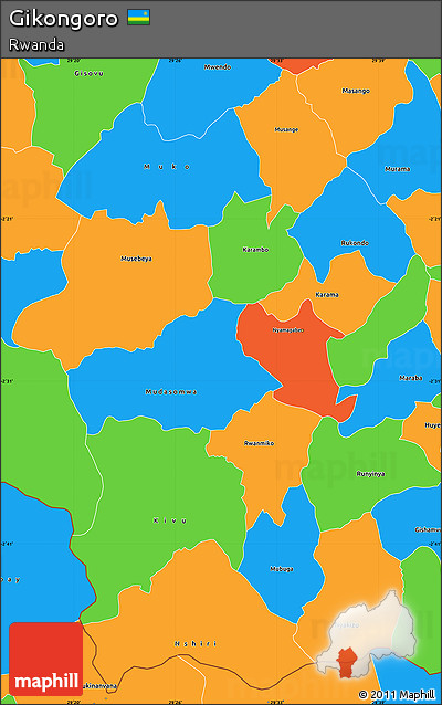 Political Simple Map of Gikongoro