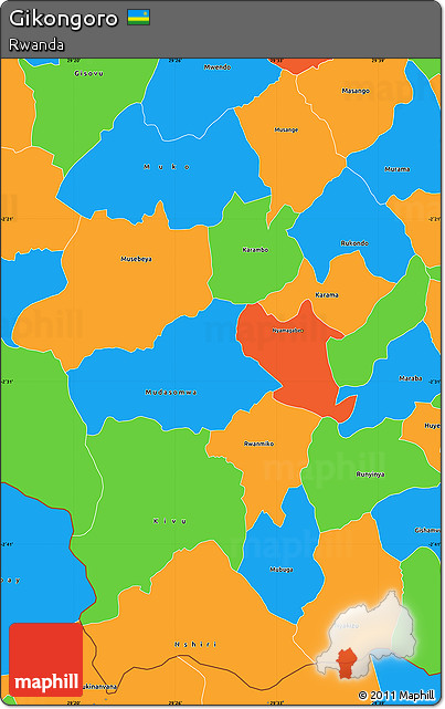 Political Simple Map of Gikongoro