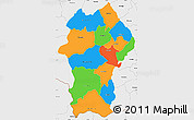 Political Simple Map of Gikongoro, single color outside, borders and labels