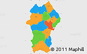 Political Simple Map of Gikongoro, single color outside