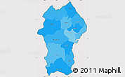 Political Shades Simple Map of Gikongoro, cropped outside