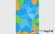 Political Shades Simple Map of Gikongoro, political outside