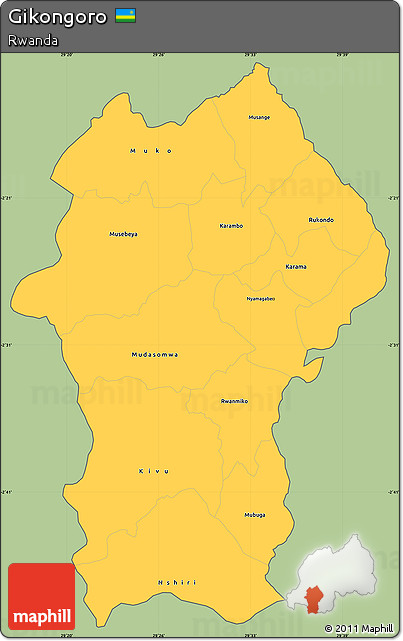 Savanna Style Simple Map of Gikongoro, cropped outside