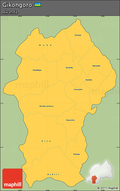Savanna Style Simple Map of Gikongoro, cropped outside