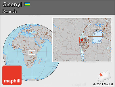 Gray Location Map of Gisenyi