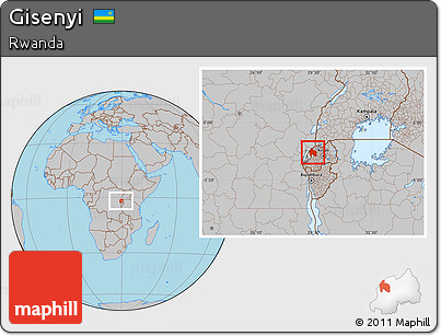 Gray Location Map of Gisenyi