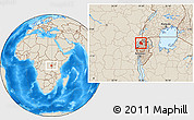 Shaded Relief Location Map of Gisenyi
