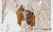 Physical Map of Gisenyi, lighten