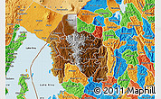Physical Map of Gisenyi, political outside