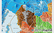 Physical Map of Gisenyi, political shades outside