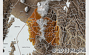 Physical Map of Gisenyi, semi-desaturated