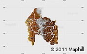 Physical Map of Gisenyi, single color outside