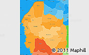 Political Shades Simple Map of Gisenyi