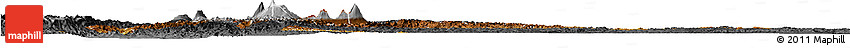 Physical Horizon Map of Rwanda, darken, desaturated, land only
