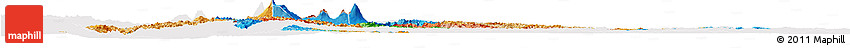 Political Horizon Map of Rwanda, cropped outside