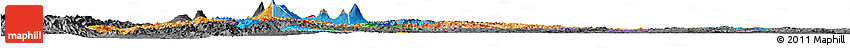 Political Horizon Map of Rwanda, darken, desaturated