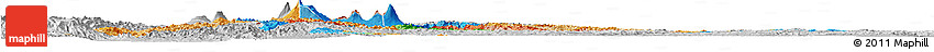 Political Horizon Map of Rwanda, lighten, desaturated