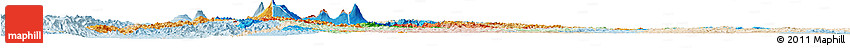 Political Horizon Map of Rwanda, lighten