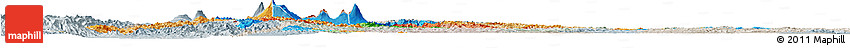 Political Horizon Map of Rwanda, lighten, semi-desaturated