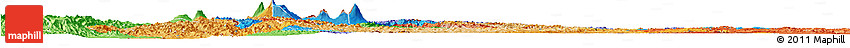 Political Horizon Map of Rwanda, political shades outside