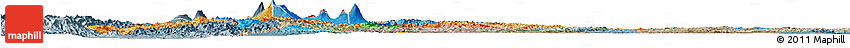 Political Horizon Map of Rwanda, semi-desaturated, land only