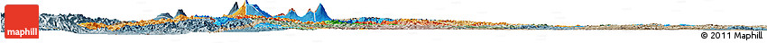 Political Horizon Map of Rwanda, semi-desaturated