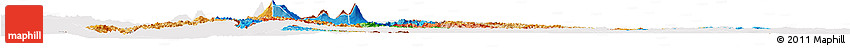 Political Horizon Map of Rwanda, single color outside, bathymetry sea