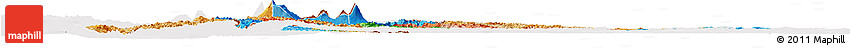 Political Horizon Map of Rwanda, single color outside