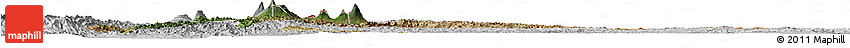 Satellite Horizon Map of Rwanda, lighten, desaturated, land only