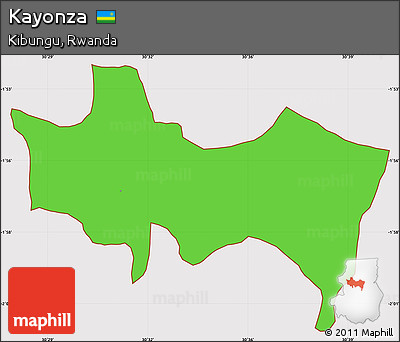 Political Simple Map of Kayonza, cropped outside
