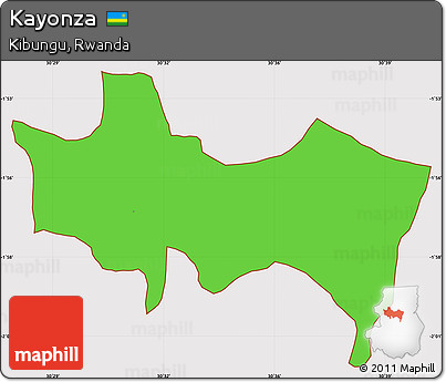 Political Simple Map of Kayonza, cropped outside