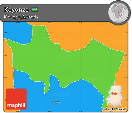 Political Simple Map of Kayonza