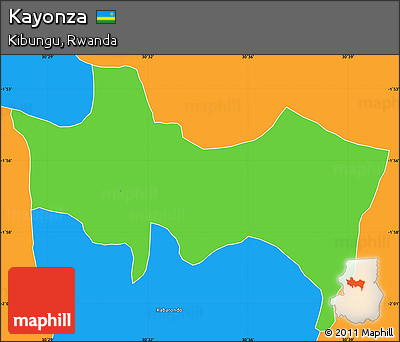 Political Simple Map of Kayonza