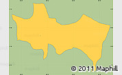 Savanna Style Simple Map of Kayonza, single color outside