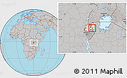 Gray Location Map of Mugesera, highlighted country