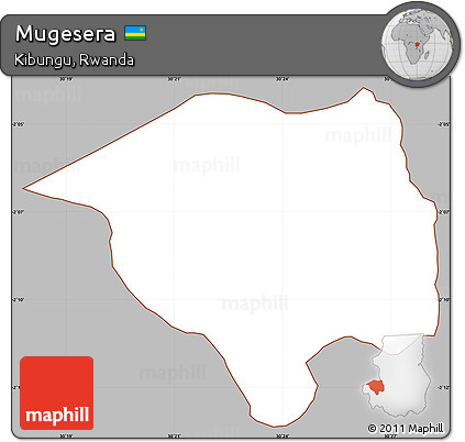 Gray Simple Map of Mugesera, cropped outside