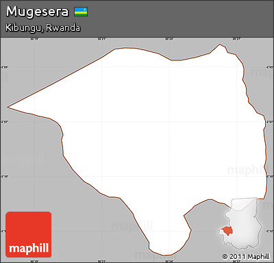 Gray Simple Map of Mugesera, cropped outside
