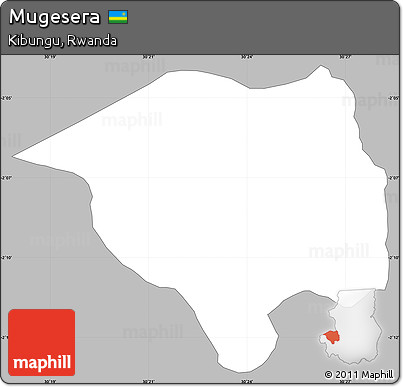 Gray Simple Map of Mugesera, single color outside
