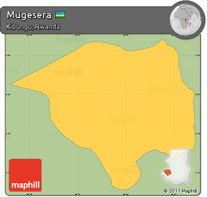 Savanna Style Simple Map of Mugesera, single color outside