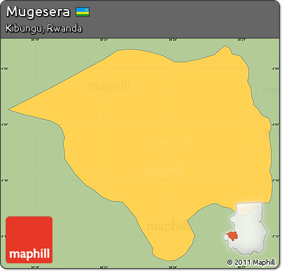 Savanna Style Simple Map of Mugesera, single color outside
