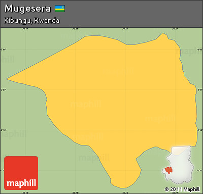 Savanna Style Simple Map of Mugesera, single color outside