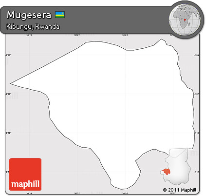 Silver Style Simple Map of Mugesera, cropped outside