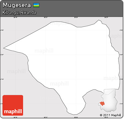 Silver Style Simple Map of Mugesera, cropped outside