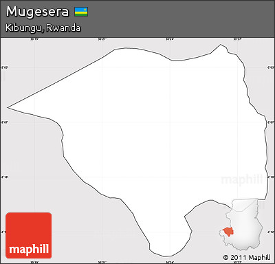 Silver Style Simple Map of Mugesera, cropped outside
