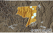 Physical 3D Map of Rukara, darken, semi-desaturated