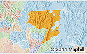 Political 3D Map of Rukara, lighten