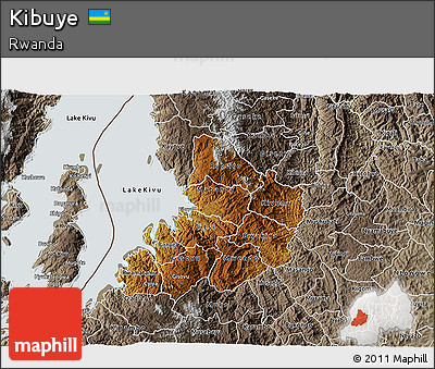 Physical 3D Map of Kibuye, semi-desaturated