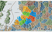 Political 3D Map of Kibuye, semi-desaturated