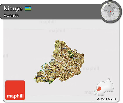 Satellite 3D Map of Kibuye, cropped outside