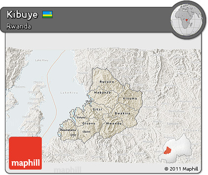 Shaded Relief 3D Map of Kibuye, lighten